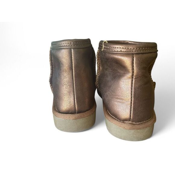 NWT Arizona Women 6 Spring Metallic Bronze Ankle Boot Bootie Memory Foam Brand N - Picture 3 of 9
